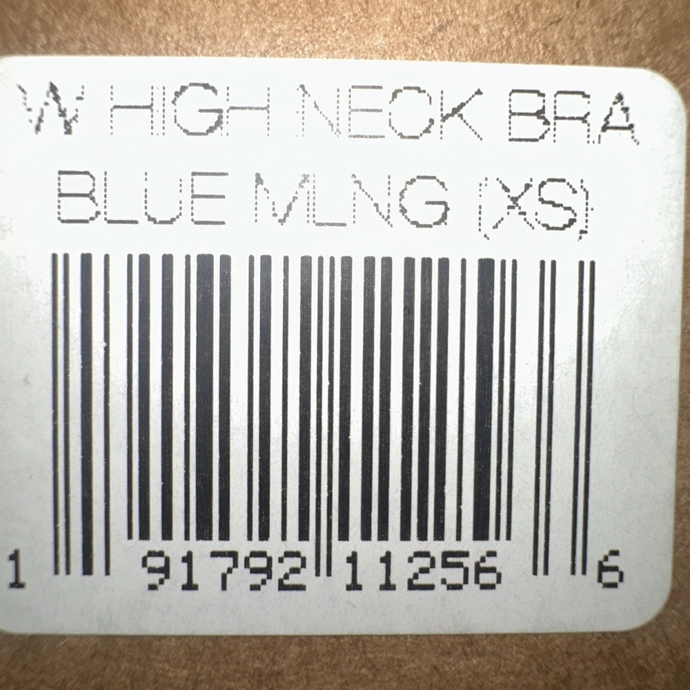 NOBULL Women's High Neck Sports Bra XS Blue Melange Strappy Back NWT - Picture 7 of 9